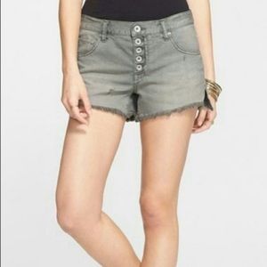 FREE PEOPLE | Button Fly Cutoffs in Grey